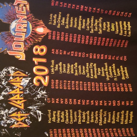 Def Leppard & Journey 2018 concert tee - Picture 3 of 5